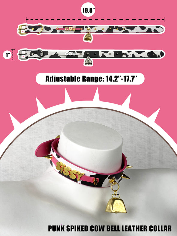 COWBELL LETTEER CHOKER  STRAWBERRY PINK