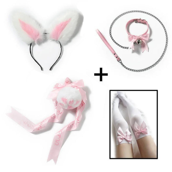 RABBIT HEADBAND WITH TAIL BALL PLUG