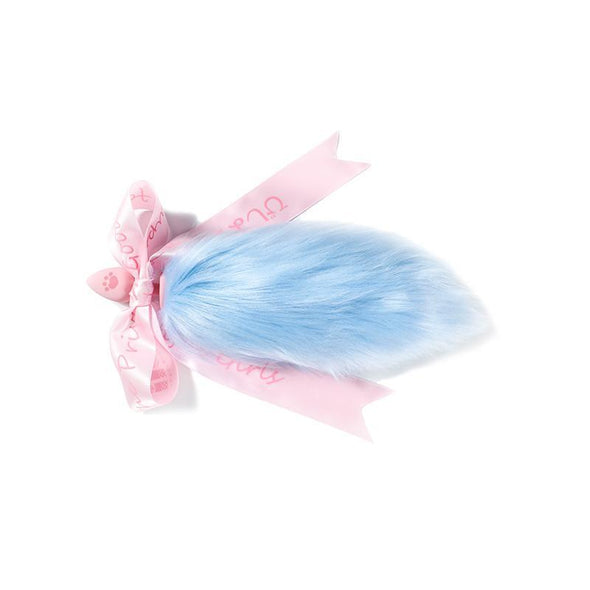 PALOLI Blue 12'' SHORT CAT TAIL WITH PAW SILICONE PLUG